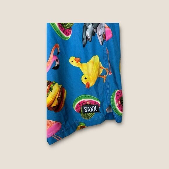 Saxx Oh Buoy 2in1 Volley 7" Swim Shorts Mega Meta Floaties Blue Size Small - Picture 7 of 12